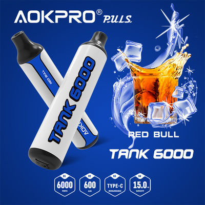20mg rookwolkbar SS PCTG Navulbare Beschikbare Vape Pen Device 6000 Rookwolken