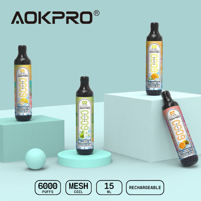 600mAh navulbare het sub-Ohmtank 15ml Zichtbare Ejuice van 6000 Rookwolk Beschikbare Vape