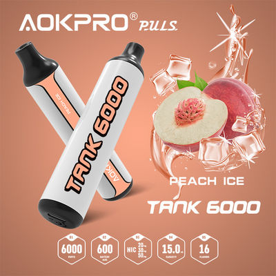 15ml de Pen50mg 6000 Rookwolk van Vape van het perzikijs Beschikbare Elektronische