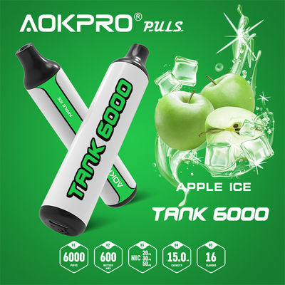 Beschikbare Vape Pen 6000 van AOKPRO Rookwolken type-c Zure Apple Rookwolk plus 600mAh