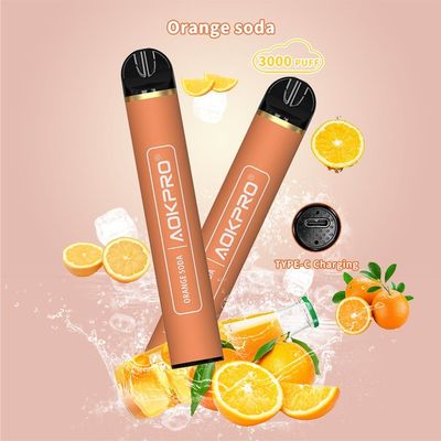 Vlotte MTL 3000 Oranje Soda 5 van de Rookwolkbar Pen van Nicotine de Beschikbare Vape