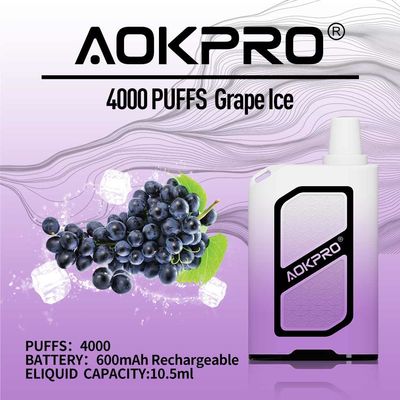 10.5ml vooraf gevulde Sigaret 4000 van het Druivenijs E Anti Lekken van Rookwolk het Beschikbare Vape
