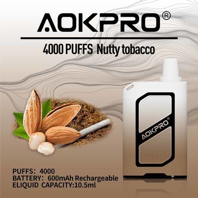 De nootachtige Tabak bracht 4000 Rookwolk Beschikbare Vape 10.5ml Mesh Coil Pod 20mg op smaak